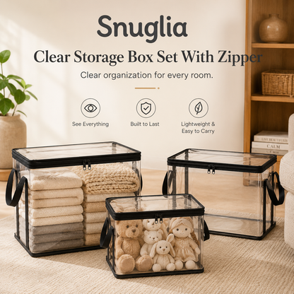 Snuglia™ Clear Storage Box Set With Zipper