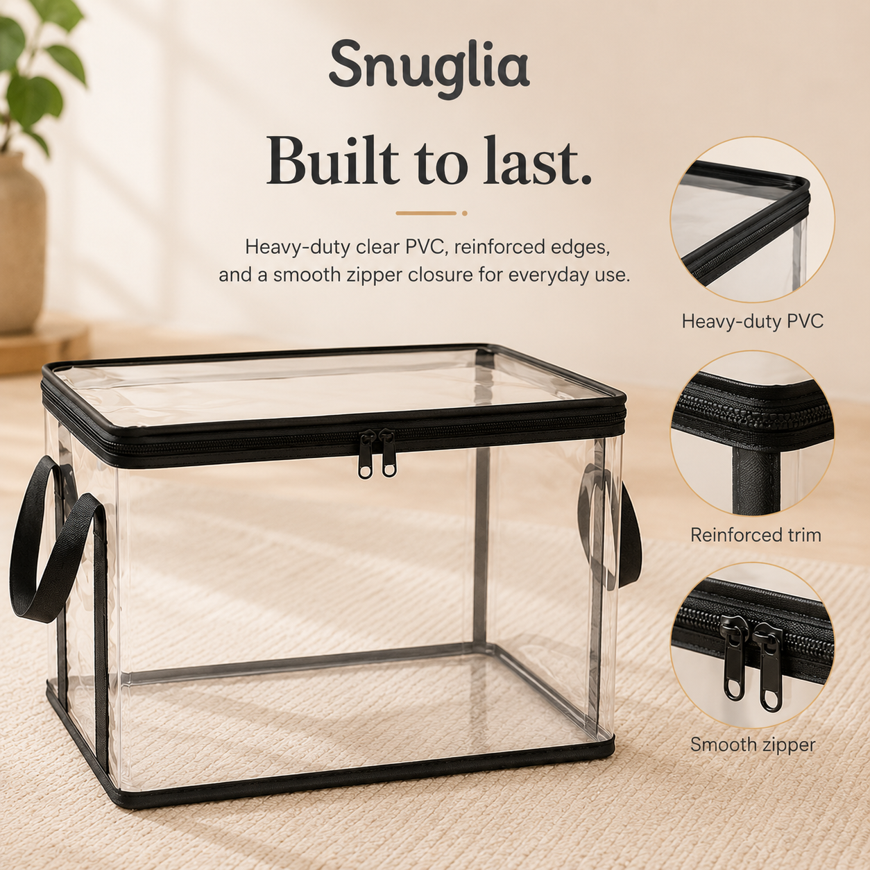 Snuglia™ Clear Storage Box Set With Zipper